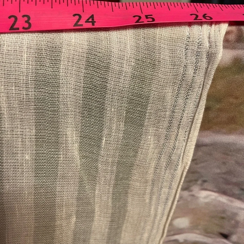 Lightweight Striped Scarf‎ Shawl Wrap Linen Blend Pink Grey White Fringe
